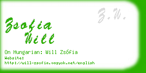 zsofia will business card